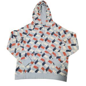 Nike Club Fleece All Over Print Blue Multicolor Women Size XL